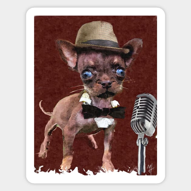 Chiwawa crooner Sticker by mursart68